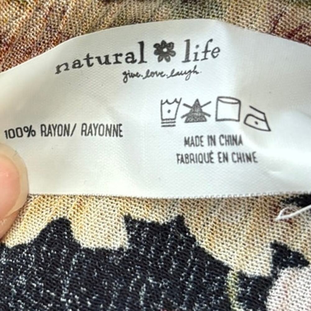 Natural Life Rowan Black Floral Midi Dress Medium - Picture 9 of 9